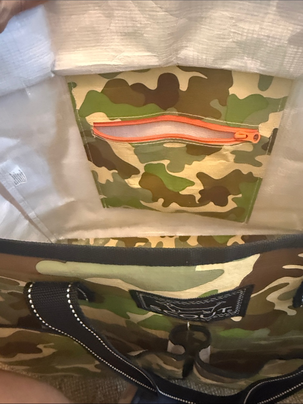 SCOUT Camo Duffel Tote in Green and Brown - Picture 9 of 10